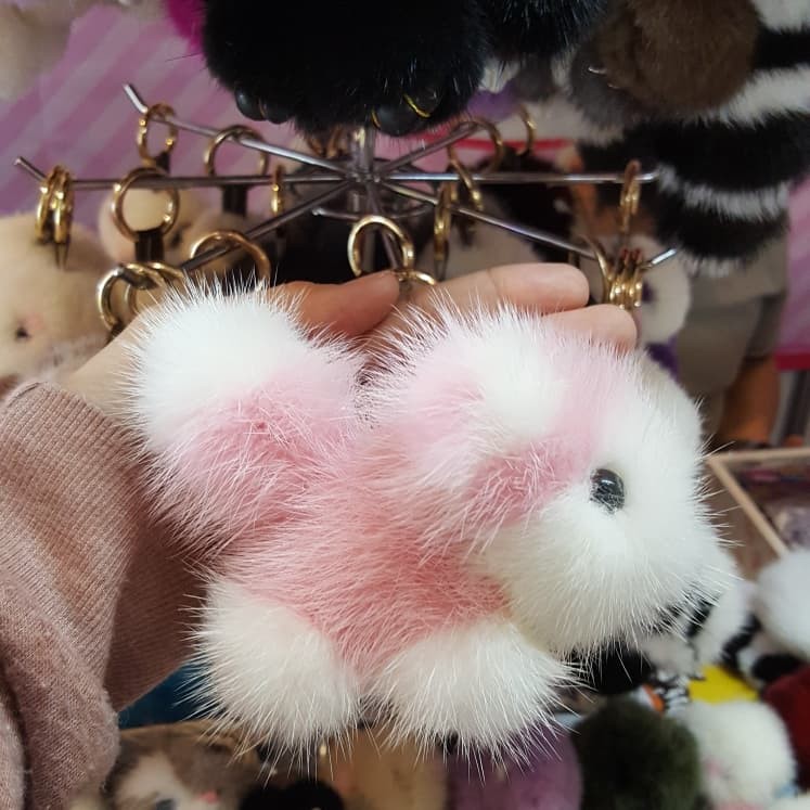 dogie mink fur 12cm bag charm doll