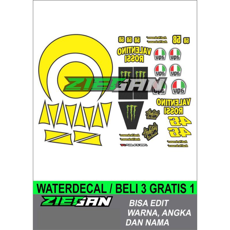Water decal set helm rossi 2018