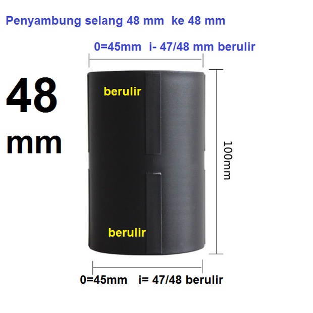 Sambungan Selang Vacuum Cleaner Hose Connector 39mm 48mm 58mm