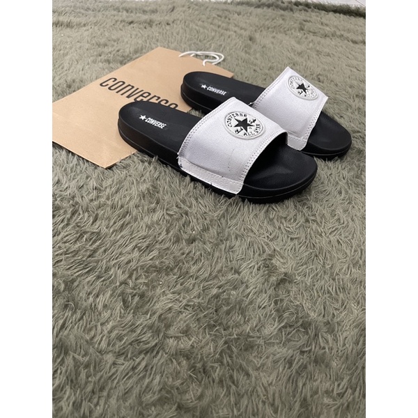 SANDAL PRIA WANITA SLOP|SLIDE CONVERSE BLACK WHITE FREE PAPERBACK