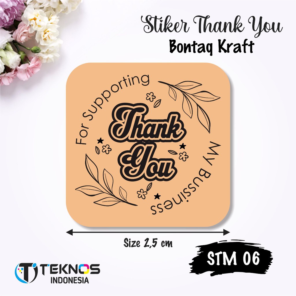 

STIKER LABEL THANK YOU KRAFT MINI KOTAK ROUND ~ STM 06