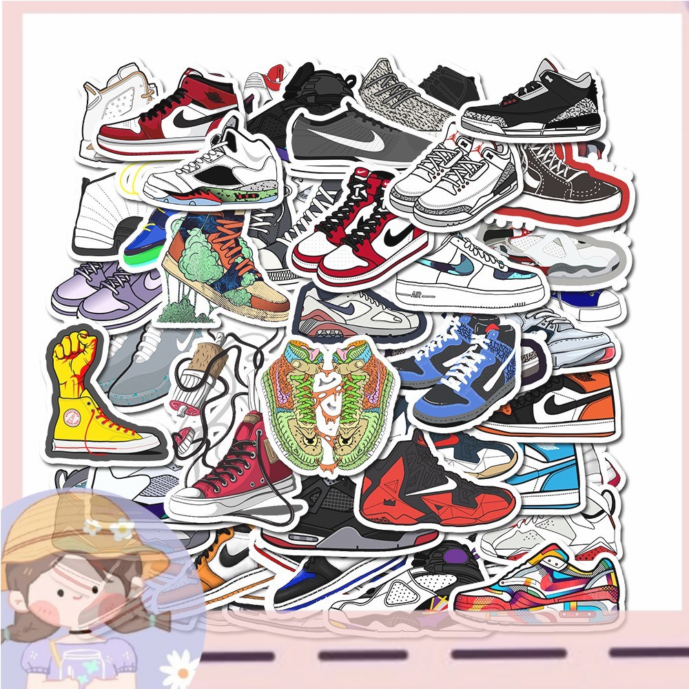 

(HNR)50 Pcs / Pak Stiker Sepatu Bahan Vinyl Untuk Sepeda Motor Skateboard Laptop Bagasi Mobil Kulkas