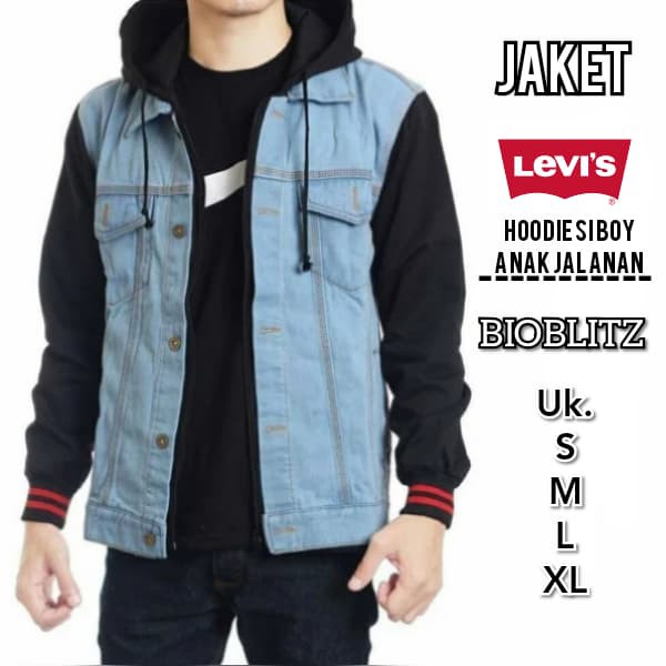 Jkt67 Jaket Jins Jeans Denim Lives Levis Cowok Dewasa Tebal Fn875 BG306 Si Boy Anak Jalanan ~ Hoodie