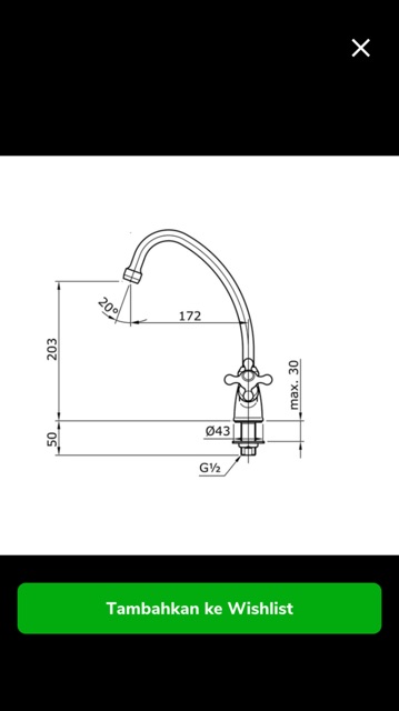 TOTO kran meja cuci piring type TX603KCS ORIGINAL