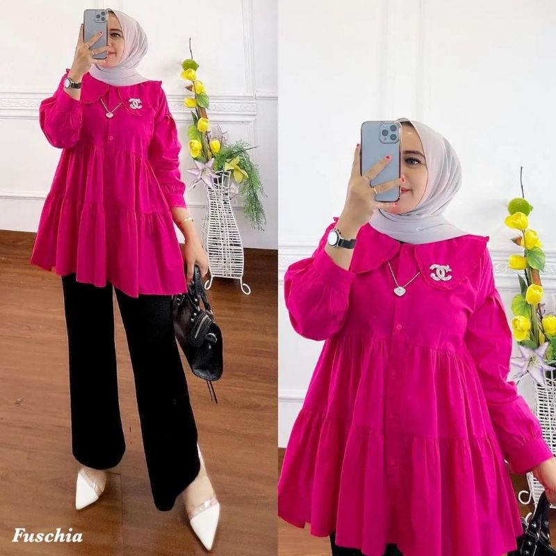 Oversize Mora blouse Atasan jumbo wanita muslimah Atasan busui terlaris 2022