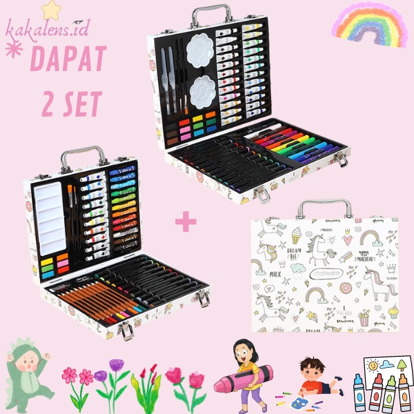 

Art Set Pensil Warna Set Anak Crayon Full Set Alat Lukis coloring set 67 PCS + 54 PCS Total Isi 121 PCS