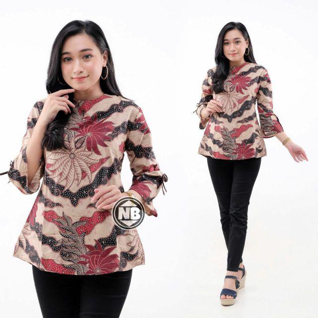 [ TERBARU ] ATASAN BATIK WANITA KERJA KANTOR ORI SHABIRAH BATIKSOLO BLOUSE BLUSEBATIK BATIKMODERN.,-Nb8