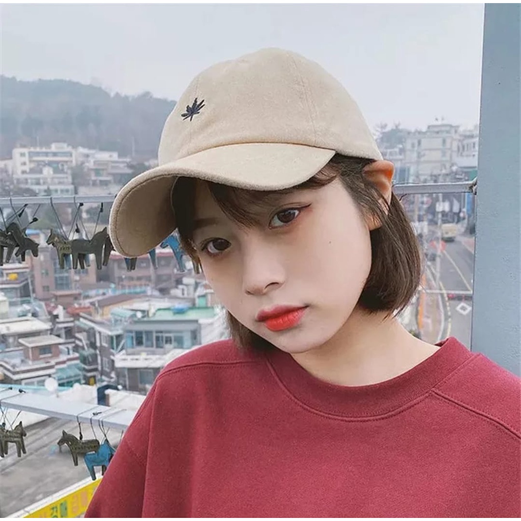 TOPI PRIA DISTRO DEWASA UNISEX COWOK KEREN BASEBALL CAP DAUN IMPORT CASUAL