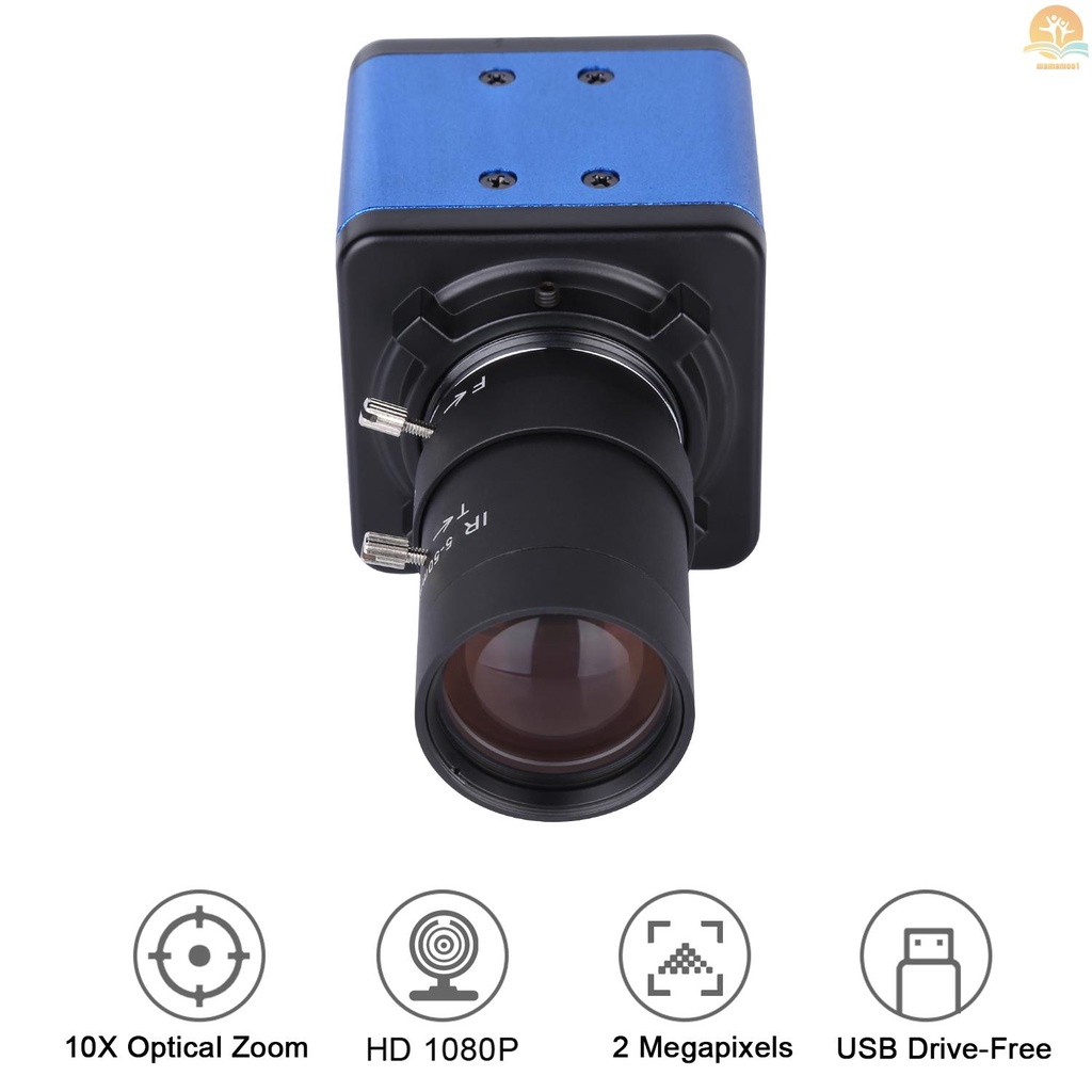 1080P HD Camera Computer Camera Webcam 2 Megapixels 10X Optical Zoom 80 Degree Wide Angle Manual Focus Auto Exposure Compensation with Microphone Holder USB Plug &amp; Play for Video Conference Online Teaching Chatting Live Webcasting