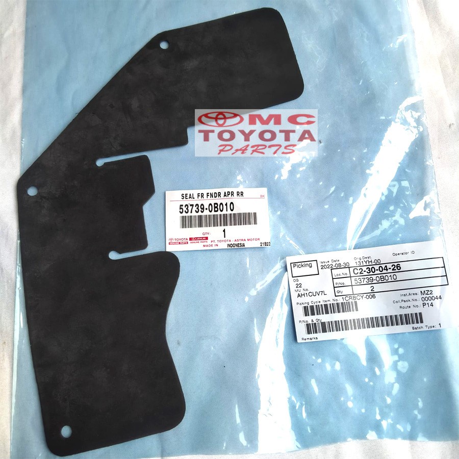 Seal Front Fender Apron Frame Belakang Kijang Kapsul 53739-0B010