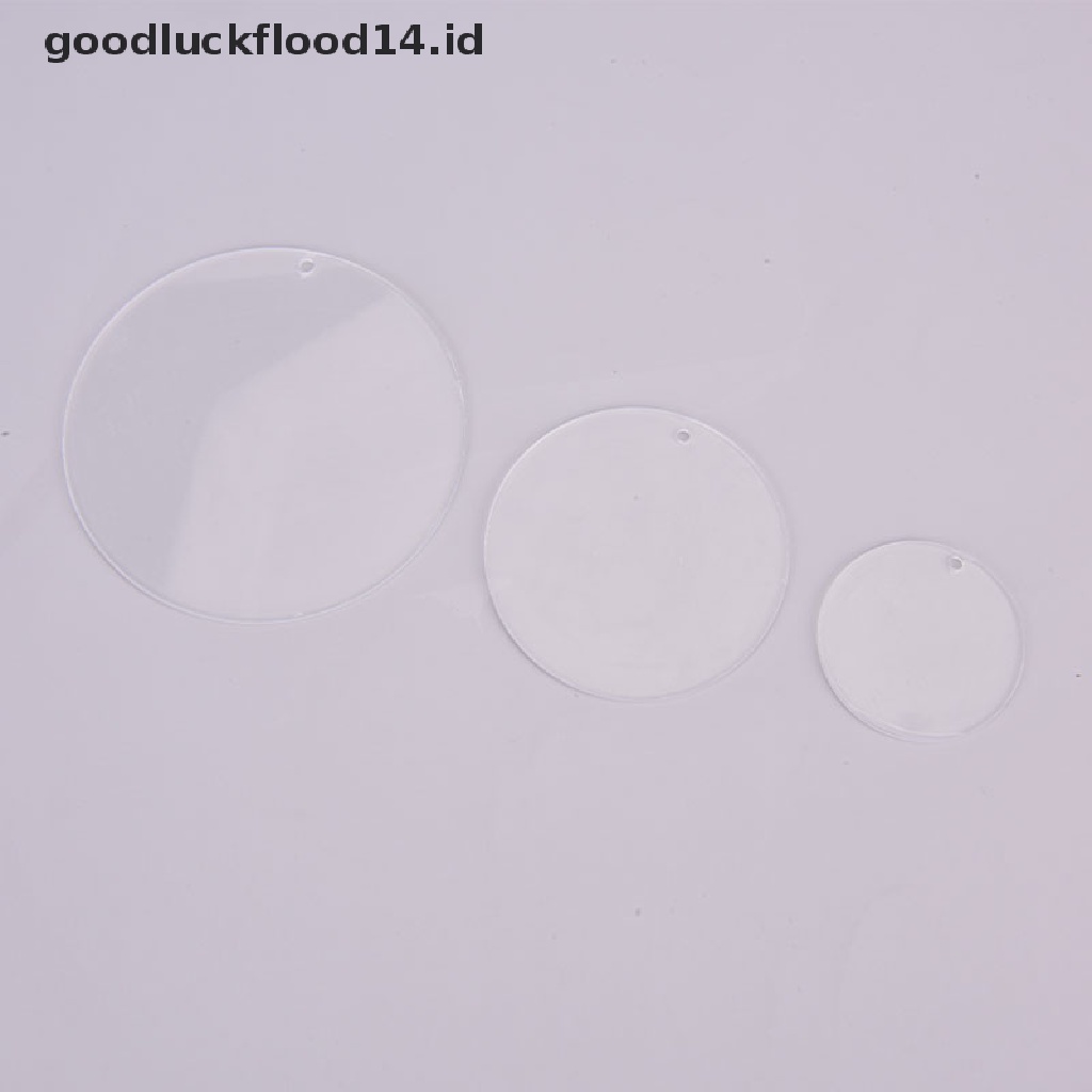 [OOID] 10PCS Acrylic Clear Circle Discs Keychain Blanks Tassels Keyrings DIY Pendants ID