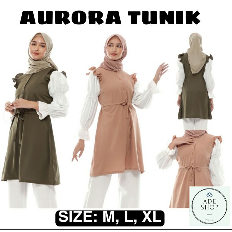 BAJU ATASAN WANITA TUNIK | AURORA TUNIK | ORIGINAL | KEKINIAN JUMBO
