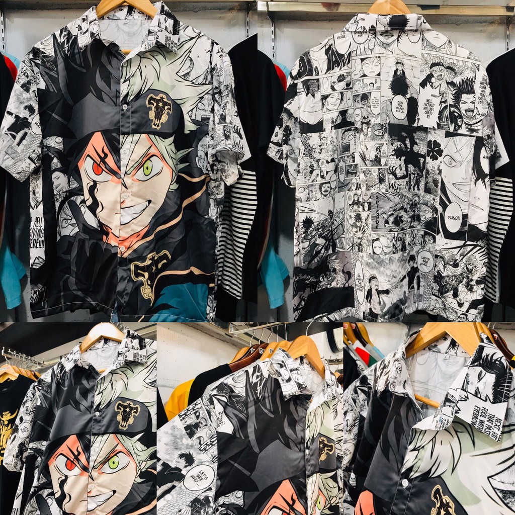 Kemeja Asta Mada Mada Fullprint Black Clover [READY STOCK SIAP KIRIM SIZE M L XL XXL]