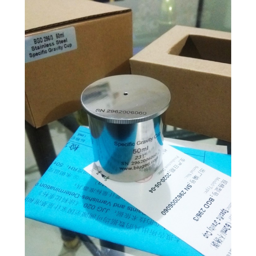 Jual Density Cup 50 ml Stainless Steel Specific Gravity Cup 50 ml