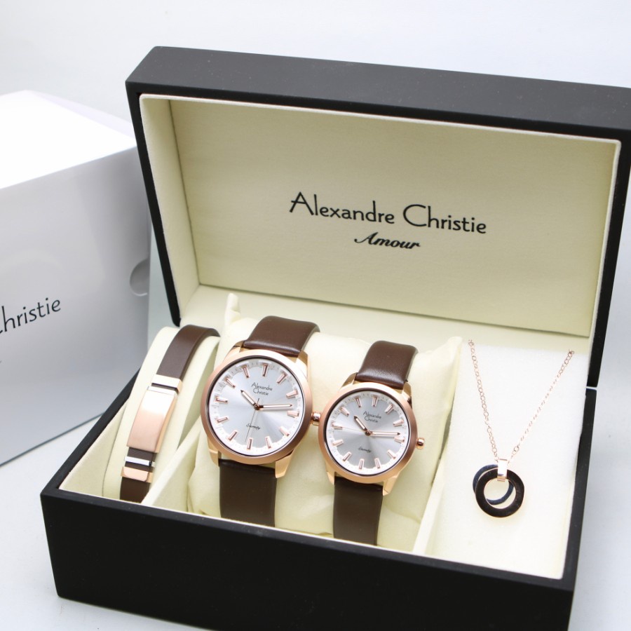 JAM TANGAN ALEXANDRE CHRISTIE AC 8664 / AC8664 BOX SET COUPLE ORIGINAL GARANSI RESMI 1 TAHUN