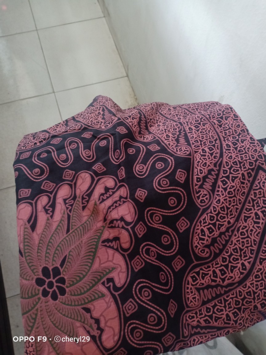 Kembang Pari Ungu Kemeja Batik Pria Full Furing Bahan Katun Sragenan