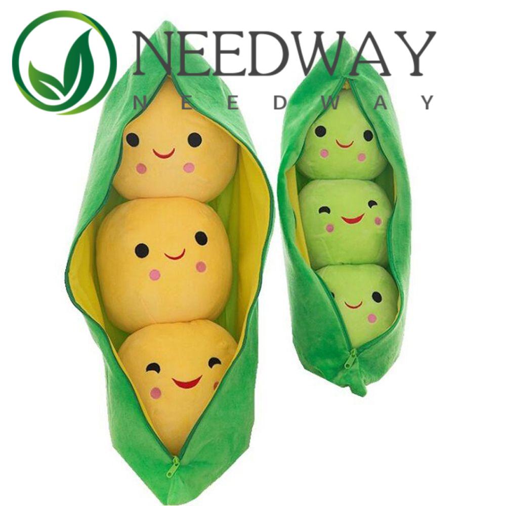 Needway  Mainan Boneka Bantal Bentuk Kacang Polong Bahan Plush Ukuran 70 / 90cm / 25cm / 40cm / 50cm