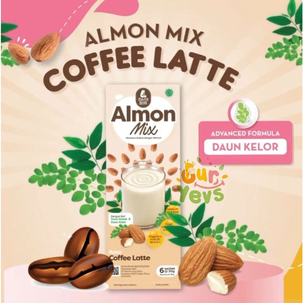 Mama Bear Almon Mix NEW FORMULA COFFEE LATE / Almonmix mamabear / mama bear almond/ ASI Booster / Pelancar ASI