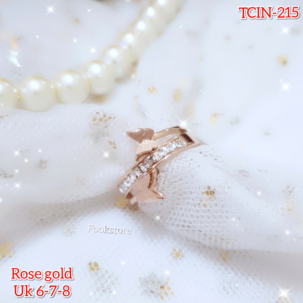 COD/ TERMURAH CINCIN TITANIUM / TIDAK BERKARAT MODEL FASHION KOREA WARNA GOLD