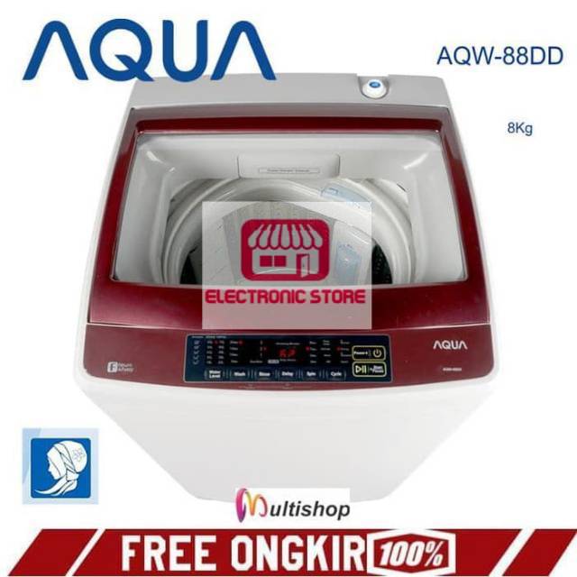 [Khusus Bogor] Mesin Cuci 1 Tabung otomatis  8Kg Aqua 88DD .