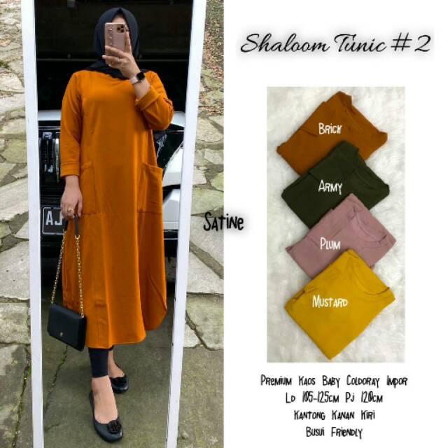 (RESTOCK)TUNIK KAOS POLOS JUMBO // SHALOOM TUNIK #2 // BAHAN KAOS BABY CODORAY