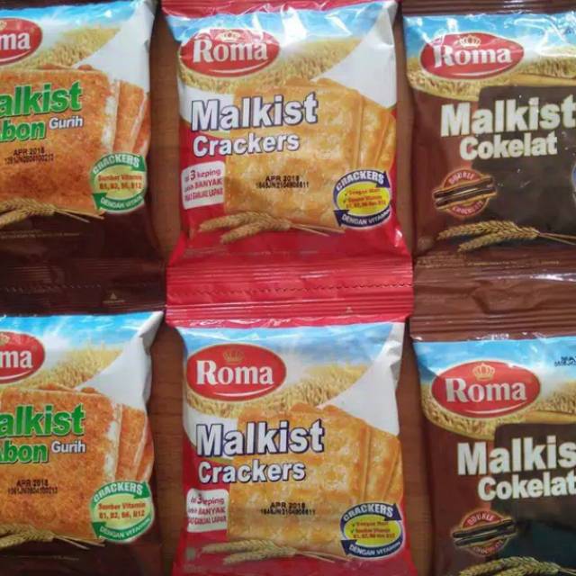 

Roma malkist abon/crackers/coklat