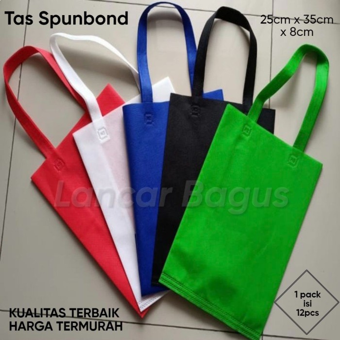 

PROMO Tas Spunbond Tali Goodie Bag Non Woven 25x35x10cm - Hitam