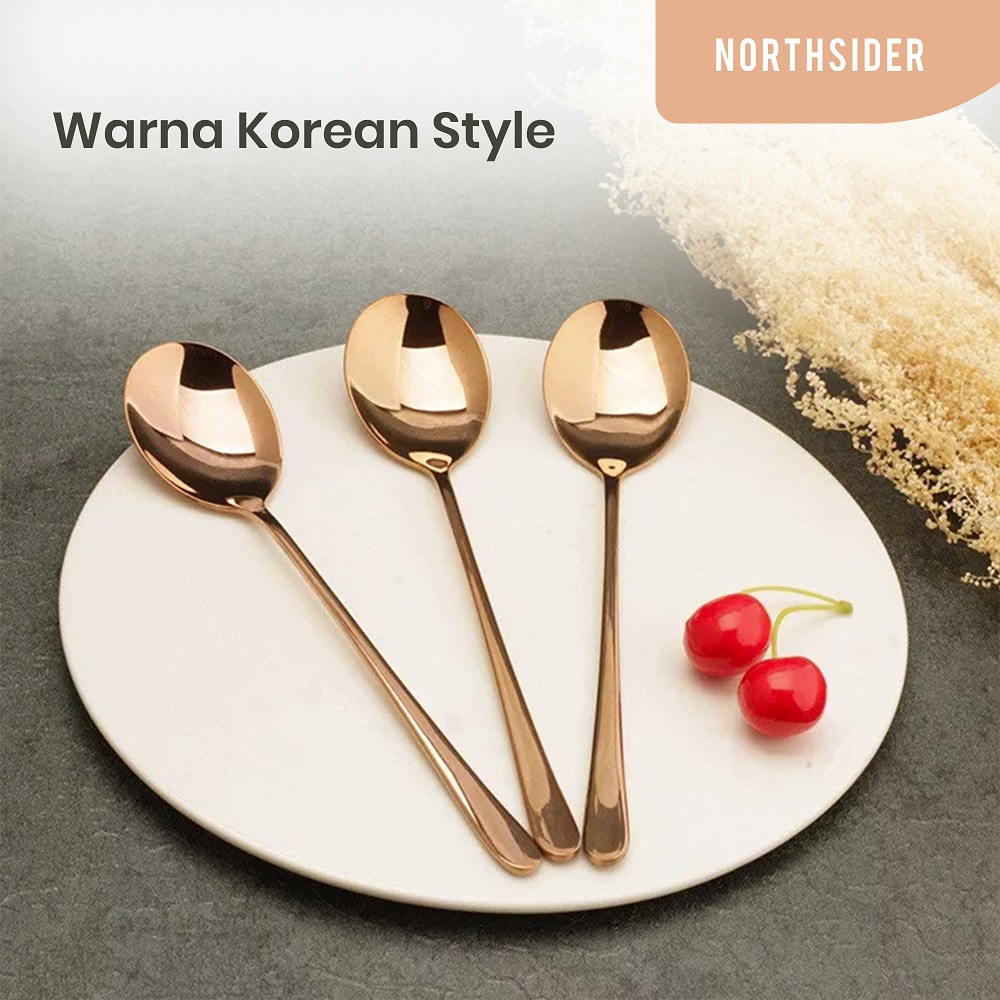 PAKET SENDOK GARPU SUMPIT STAINLESS STEEL SET STYLE KOREA - SUJEO + Pouch