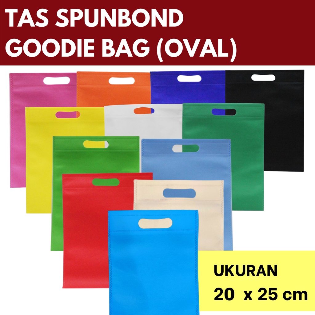 

TAS SPUNBOND OVAL GOODIEBAG 20X25 cm - Tas Belanja/Tas Ultah/ Tas Hajatan / Tas Souvenir Tas Belanja/ Tas Ultah/ Tas Promosi/ Tas Reuni/ Tas Spunbond Sablon/ Tas Spunbond Custom/ Tas Goodiebag Sablon/ Tas Goodiebag Custom/ Tas Ramah Lingkungan