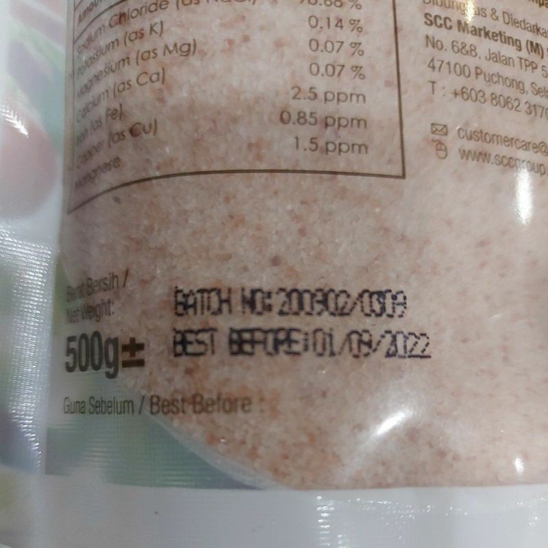 

himalayan k salt. garam himalaya 500 gram