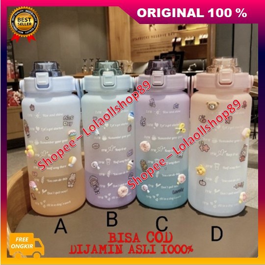 Botol Minum 2 Liter 2000ML Korea Viral Botol Minum Korea Botol Minum Viral Korea 100% ASLI ORIGINAL