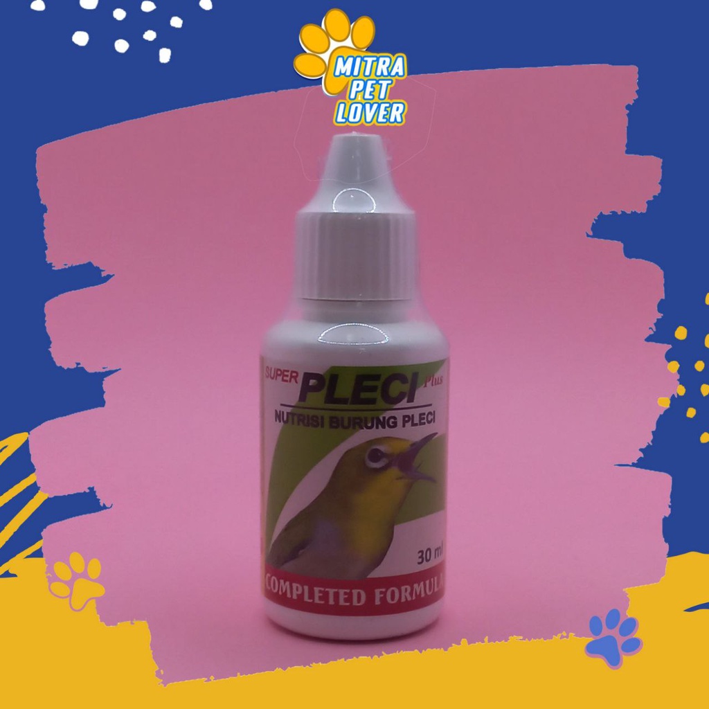 NUTRISI BURUNG PLECI - SUPER PLECI PLUS 30 ML ORIGINAL - SUPLEMEN TETES NUTRISI UNTUK GIZI &amp; PERTUMBUHAN &amp; ATASI SULIT BUNYI NGOCEH BIRD - MURAH ASLI - PET ANIMAL HEALTHCARE &amp; VETERINARY TAMASINDO OBAT &amp; VITAMIN HEWAN BINATANG PELIHARAAN MITRAPETLOVER