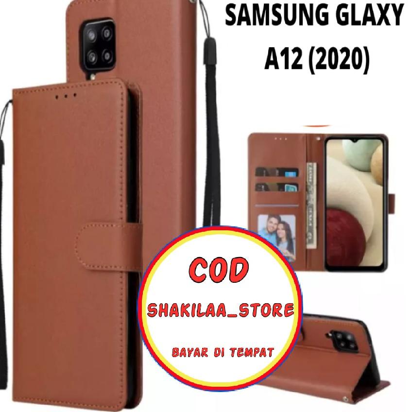 SLO.21Jl22e– CASE FLIP CASE KULIT FOR SAMSUNG GALAXY A12 2020 - CASING DOMPET-FLIP COVER LEATHER-SAR