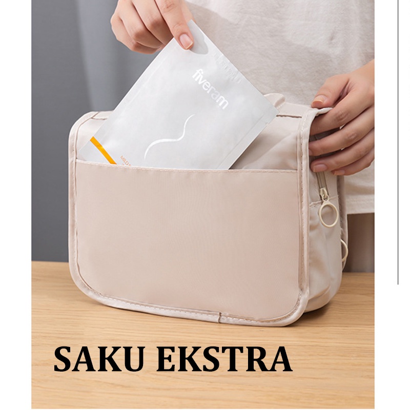 Tas Kosmetik Perjalanan Wanita Serbaguna Lipat Tas Penyimpanan Cuci Tahan Air
