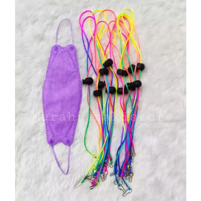 Isi 6 Pcs kalung masker pelangi - tali gantungan masker pelangi - tali masker - kalung masker - tali