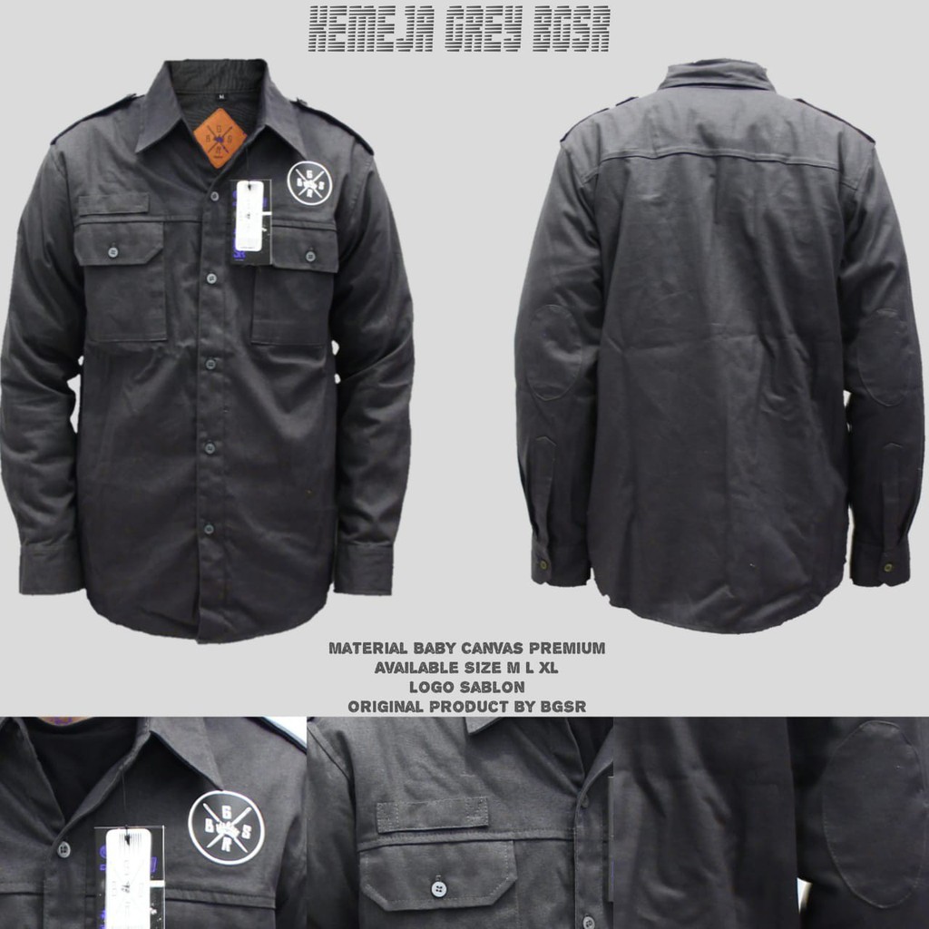 Kemeja Tactikal Kanvas BGSR Original - Biru Navy