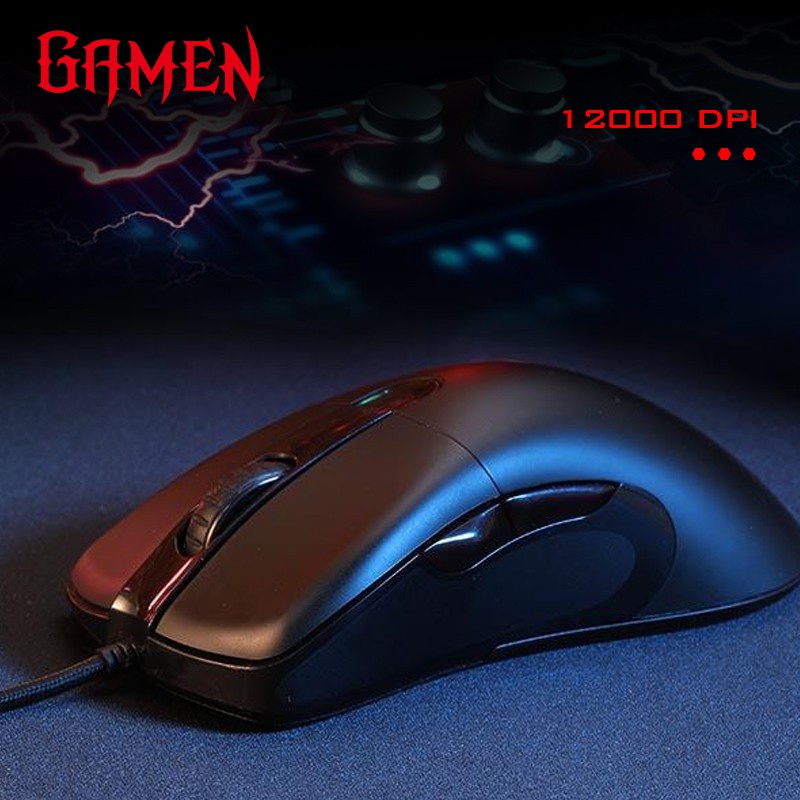 MOUSE GAMING GAMEN GM810 12000DPI BRAIDED WIRE RGB &amp; MACRO DEFINE OPTICAL