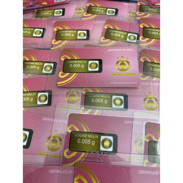 Emas MicroGram 0,005gram Logam Mulia 24 Karat Original Product Mini Gold Mini Gram Micro Gold Mini Gram Souvenir Murah Toko Emas