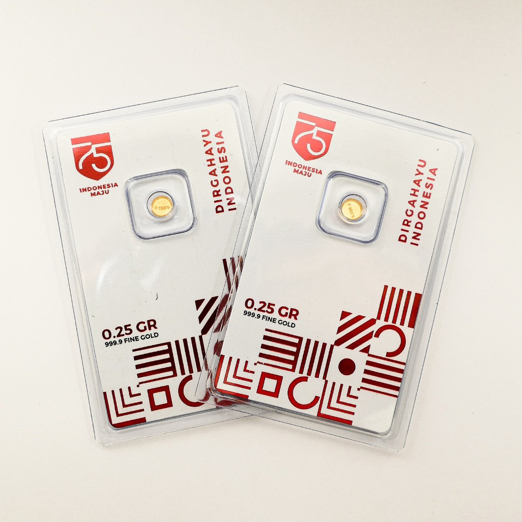 

Logam Mulia Mini 0.25 gr Dirgahayu