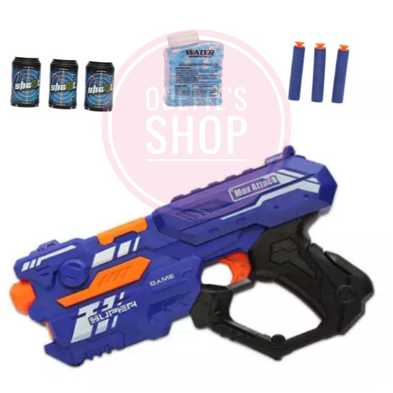 Pistol Cruzer Max Attack Excel Strike 2in1 Water Bullet Dart Gun Shopee Indonesia