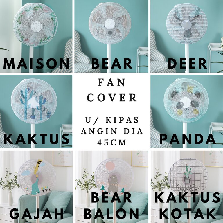 Sarung Penutup Pelindung Kipas Angin Jaring Nilon Electric Fan Cover Motif Import 897