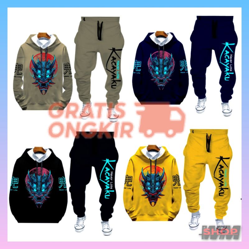 Stelan Sweater Pria KAGAYAKU 1Set Sweater Dan Celana