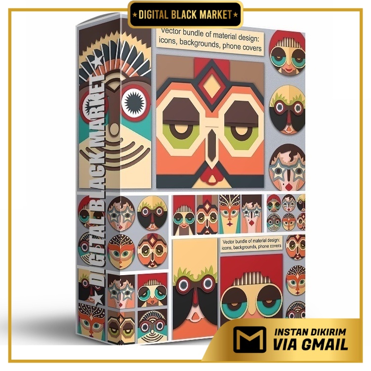Abstract Characters In Mask Collection - Vector Designs