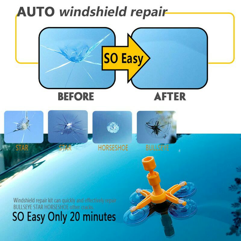 Alat Reparasi Kaca Mobil Retak Windshield Repair Kit DIY Wrk15 Orange