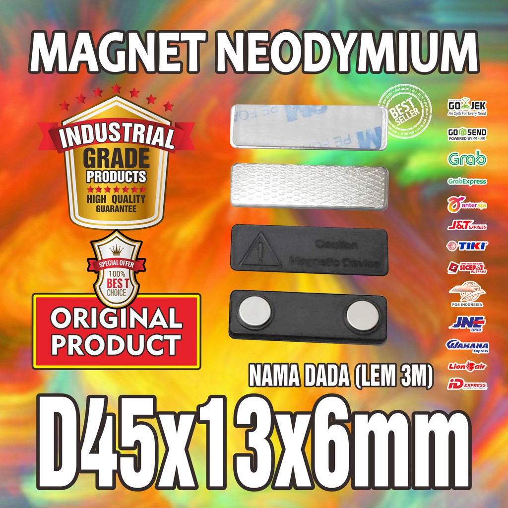 

MAGNET NEODYMIUM DADA PERSEGI DIAMETER D45x13x6mm - LEM 3M