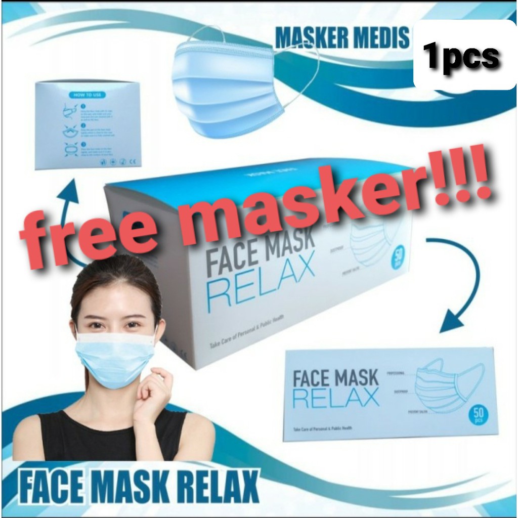 Masker Medis 3 Ply Masker Disposable Masker Earloop Masker 3 Ply Masker 3Ply Masker Biru