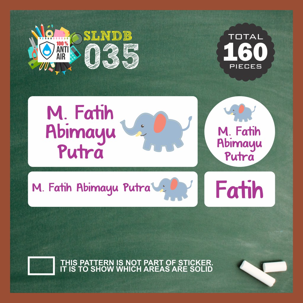 Sushi Variety Waterproof Name Stickers Stiker Nama Unik Bentuk Lucu