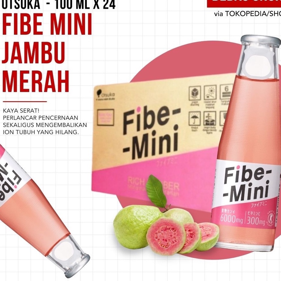 (TERMURAH) Otsuka - Fibe Mini Jambu Merah 100ml - 1 Karton 24 PCS