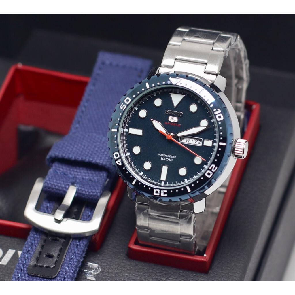 Best Seller  Jam Tangan Pria Seiko Diver S9130 Sl Tanggal Hari Aktif Tali Rantai + Kanvas