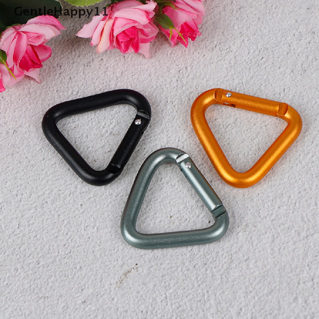 Gentlehappy 1PC Segitiga Carabiner Outdoor Camping Hiking Gantungan Kunci Ketel Gesper Snap Clip